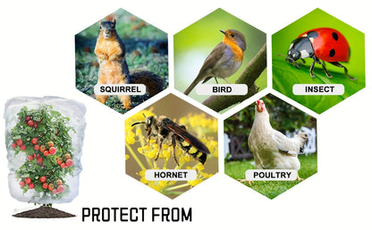 Garden Netting | Plant Protection Bags Drawstring Insect Bird Barrier
