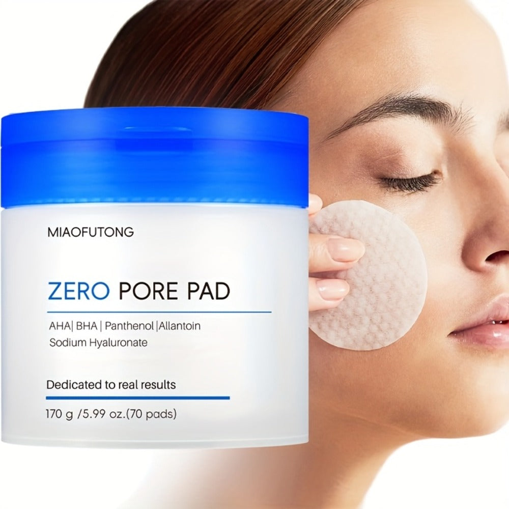 AHA BHA Toner Pads Zero Pore 70pcs - Deep Cleansing, Oil Control & Hydration with Hyaluronic Acid