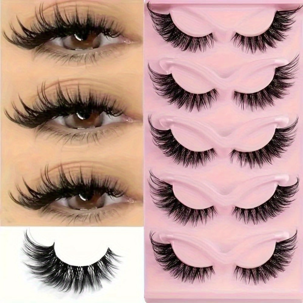 15 Pairs Cat Eye Strip Lashes – Natural Long Manga Wispy False Eyelashes with Winged Tips, 3 Boxes Elongated Dramatic Eye Look for Women