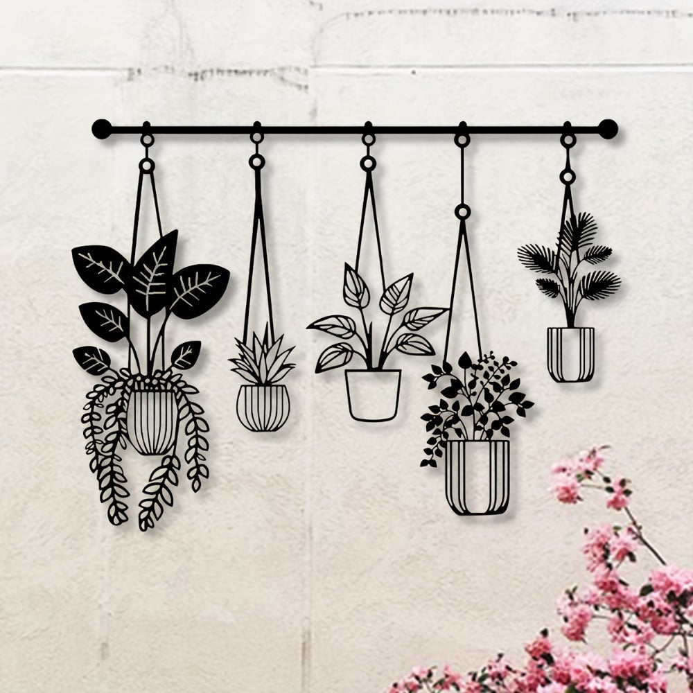 Metal Flower Wall Art Rustic Farmhouse Decor, Minimalist 3D Floral Wall Sculpture for Living Room Bedroom Bathroom Dining Room
