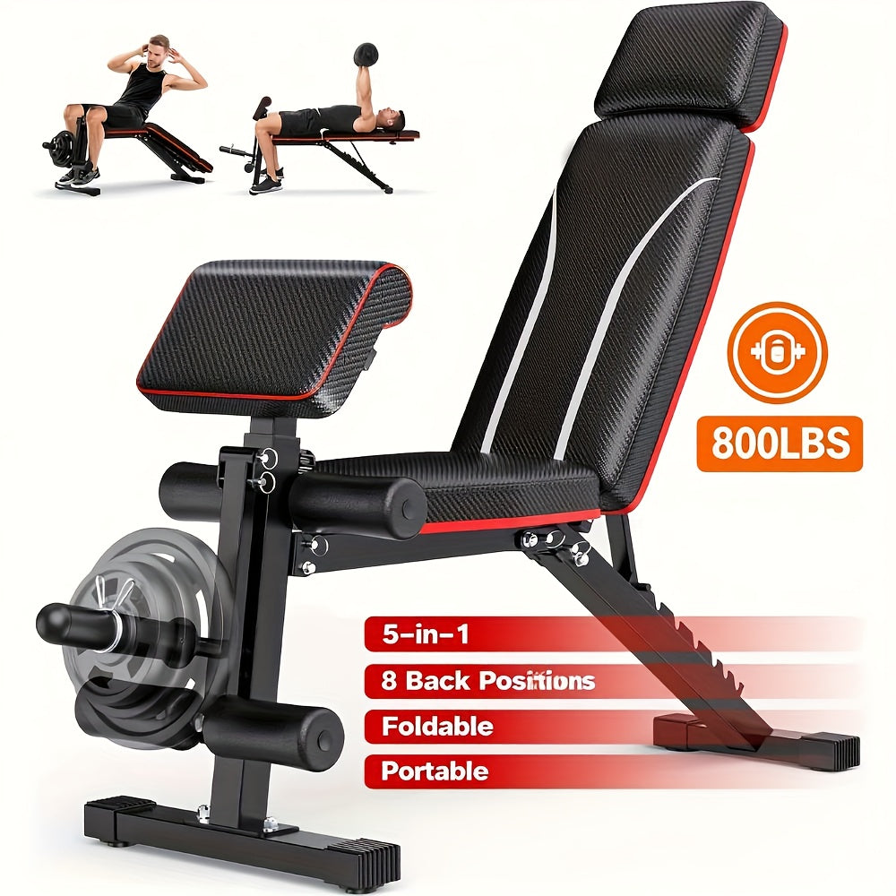 14-in-1 Adjustable Weight Bench Foldable – 770lb Capacity, Multi-Function Full Body Strength Training, Space-Saving Design