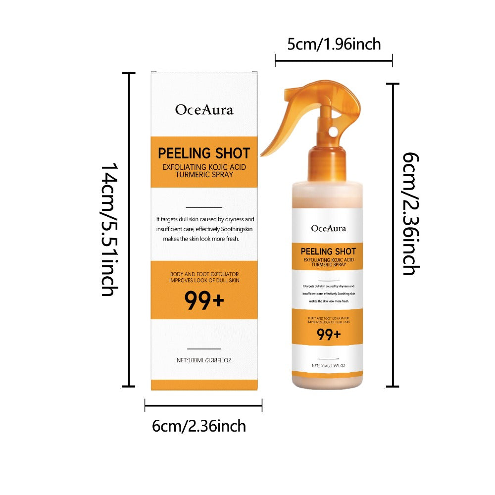Kojic Acid Turmeric Spray 100ML Exfoliating Body Spray for Even Skin Tone Corrector for Face for Entryways, Bedrooms and Living Spaces