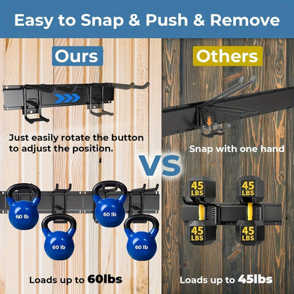 Garage Tool Organizer Wall Mount 48", Pegboard with Adjustable Swivel Hooks, 1 Double Hook & 5 Straight Hooks