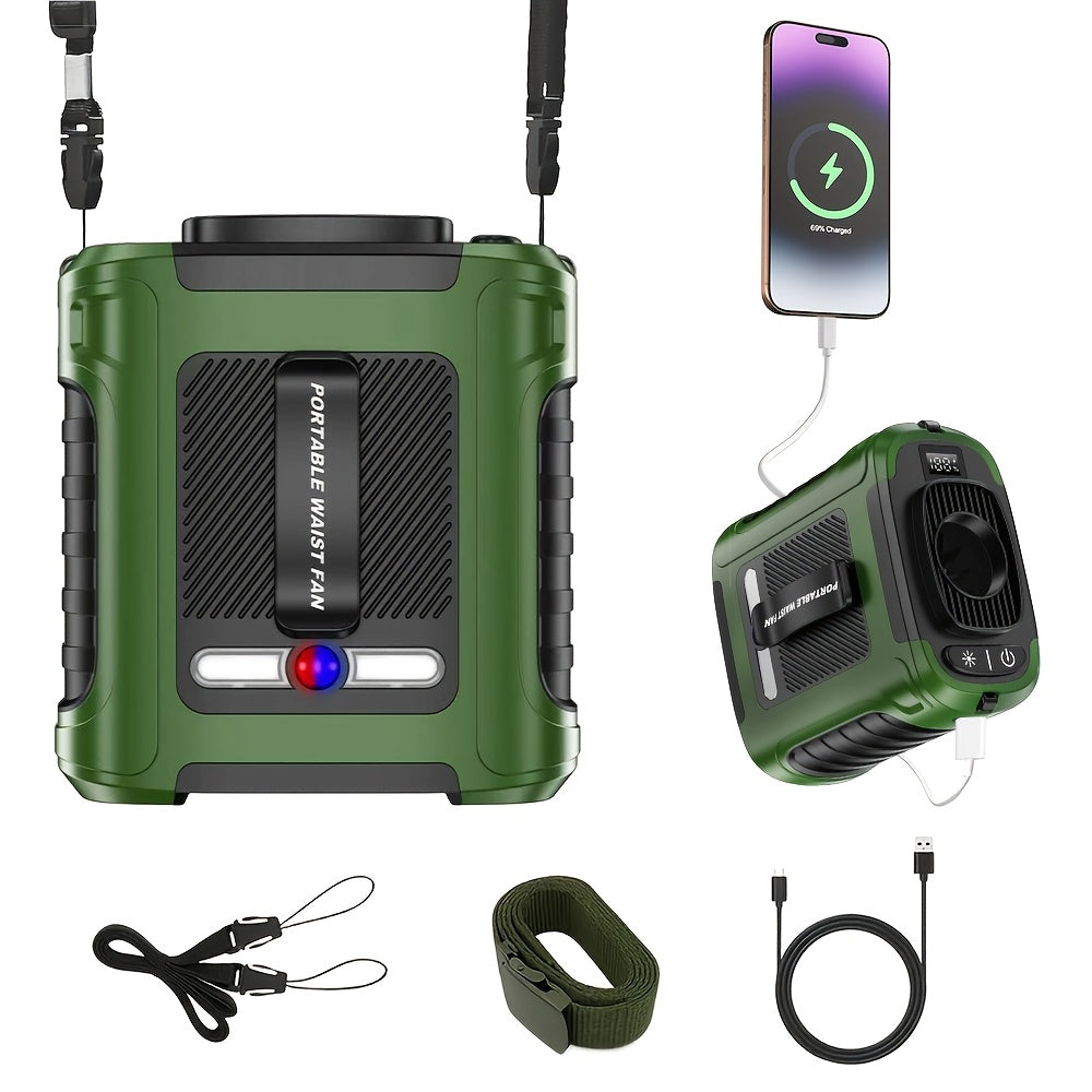 Wearable Neck Fan Rechargeable 10000mAh, 5-in-1 Portable USB Fan 22000RPM Brushless Motor, 5 Wind Speeds, LED Power Indicator