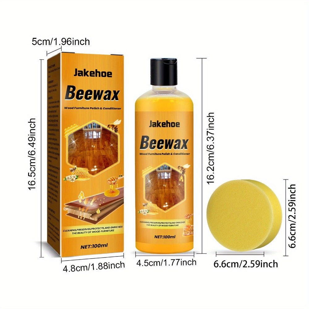 Beeswax Floor Cleaner & Polish – Natural Wood Floor Care Agent with Hydrogen Peroxide, Dust Prevention & Bright Polishing for Hardwood