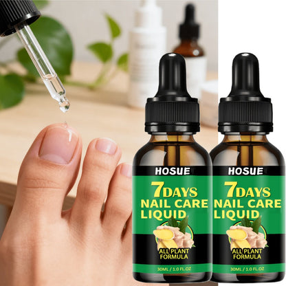 Ginger Nail Care Liquid 7-Day Repair 2-Piece Set 1.01oz Each – HOSUE Plant-Based Formula for Yellowing Gray Uneven Discolored Nails