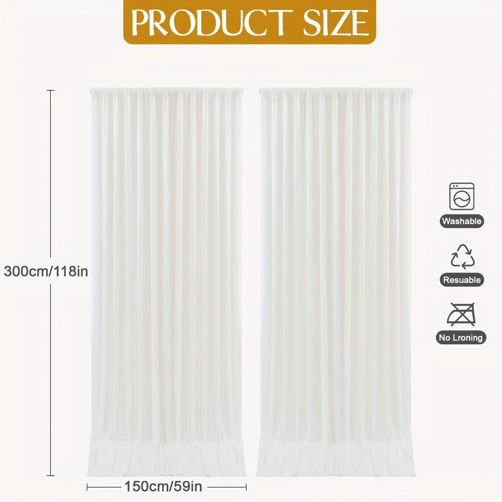 4-Pack 5x10ft Elegant Spandex Photography Backdrop | Wear-Resistant, Wrinkle-Free, Soft & Opaque Party Decoration Banners for Weddings