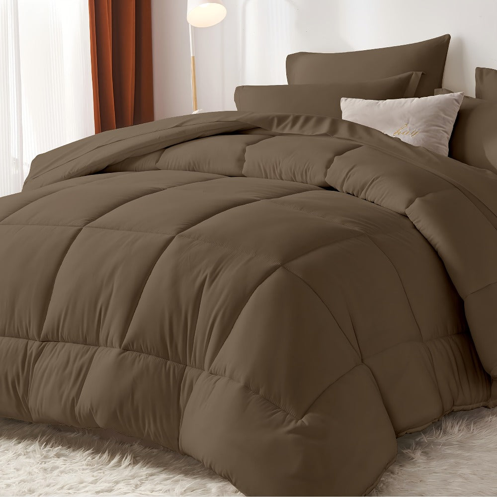 Checkered Microfiber Bed-in-a-Bag Comforter Set with Coordinated Sheets, 16 Color or Code Options and Four Sizes