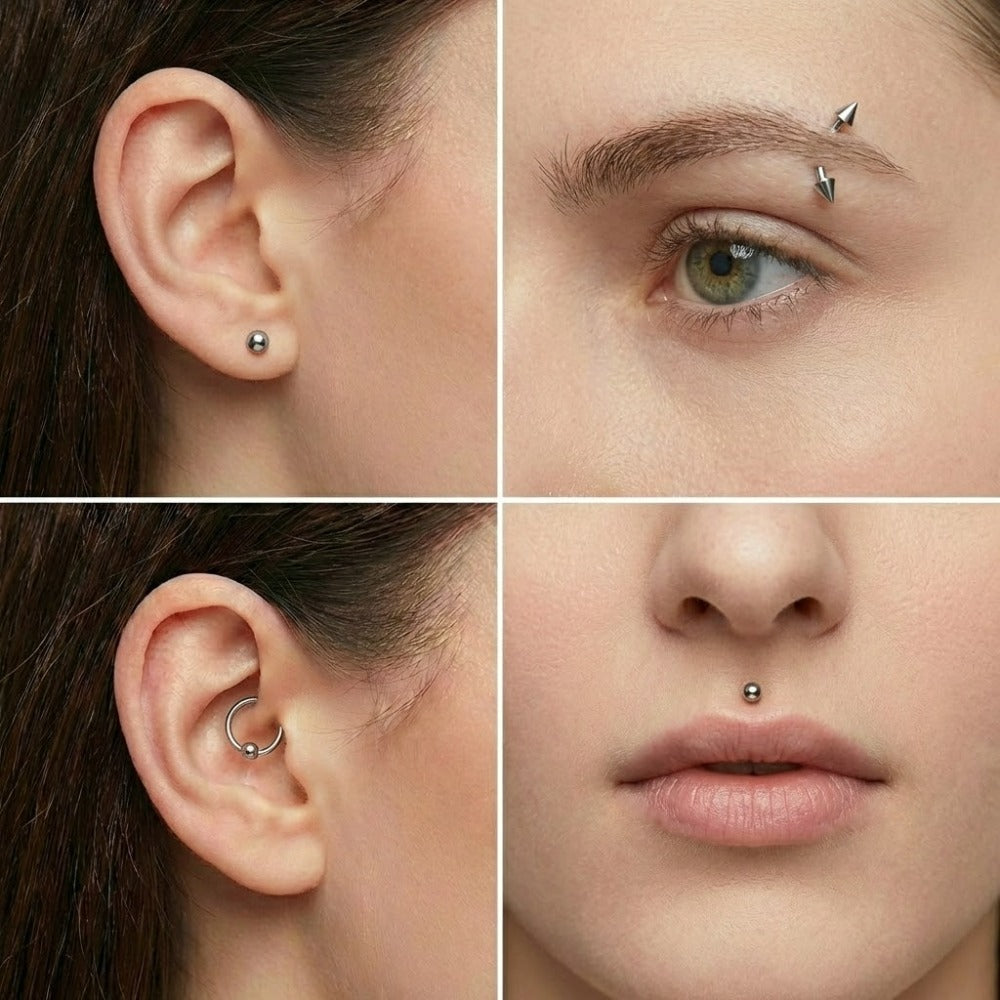 Ear Piercing Kit 124PCS Professional Body Piercing Set with Piercing Gun for Entryways, Bedrooms and Living Spaces
