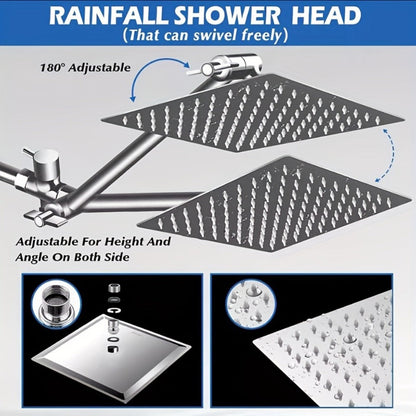 Rainfall and Handheld Shower Combo Sets with 8, 10 or 12-Inch Head Options in Chrome or Black