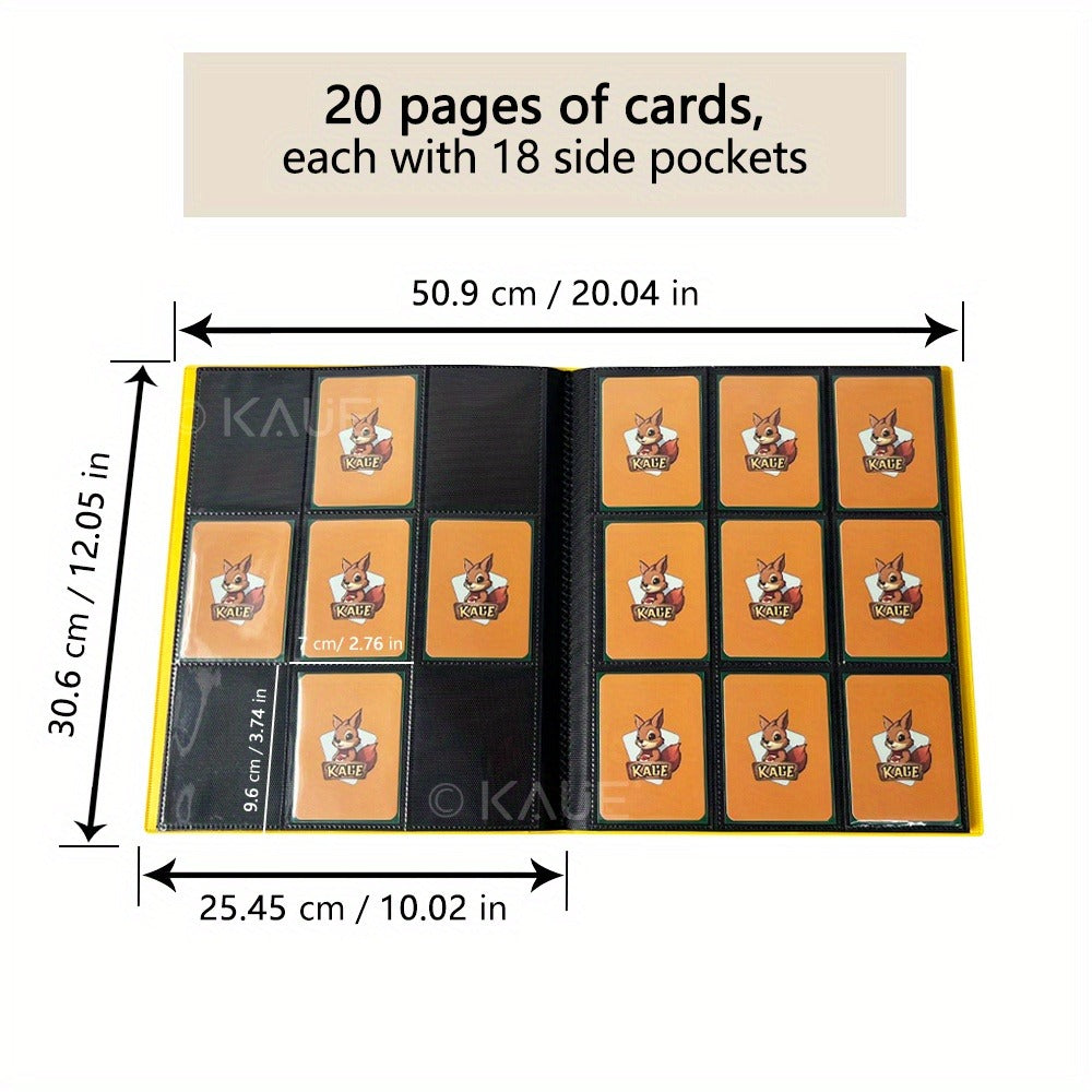 Pokemon Card Binder 360 Pocket 9-Pocket Side Loading – Durable PP Trading Card Album for MTG YuGiOh Sports Cards TCG, Double-Sided Pages