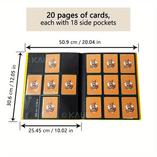 Pokemon Card Binder 360 Pocket 9-Pocket Side Loading – Durable PP Trading Card Album for MTG YuGiOh Sports Cards TCG, Double-Sided Pages
