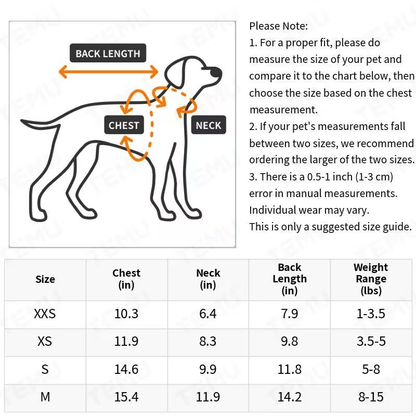 Fleece Dog Turtleneck Jumpsuit with Six Colors, Four-Leg Cut and XXS–M Sizes for Small Pets