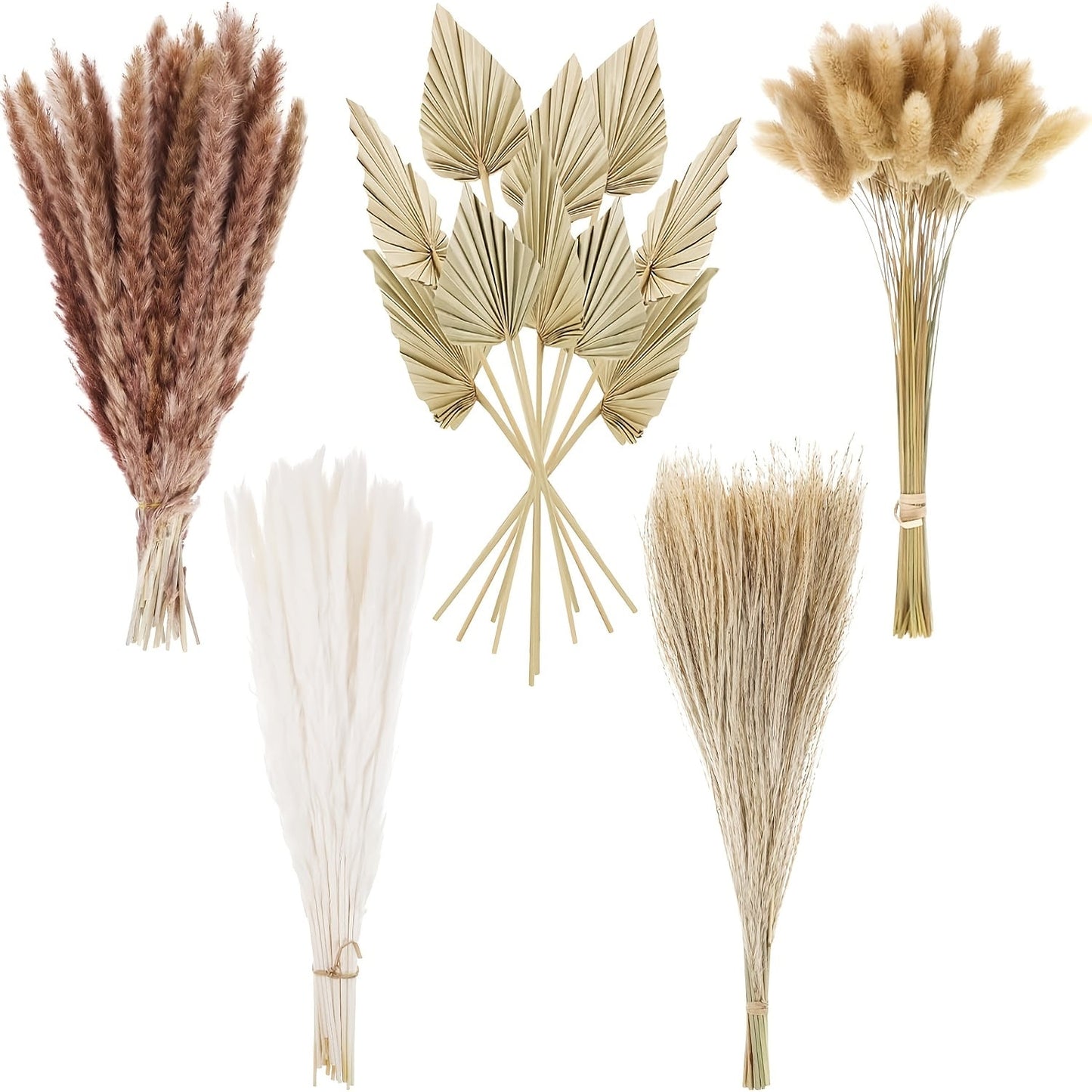 Dried Pampas Grass Decor Bouquet – Natural Fluffy Pampas Stems for Boho Wedding Centerpiece, Living Room Vase Filler, Nursery & Home Decor