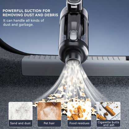 Car Vacuum Cleaner with 13KPa Suction, USB Rechargeable Cordless Body and Multi-Nozzle Accessory Set