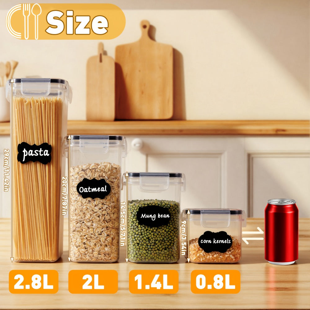 Food Storage Containers 8-, 16-, 30- or 32-Piece Rectangular Pantry Box Set with Matching Lids