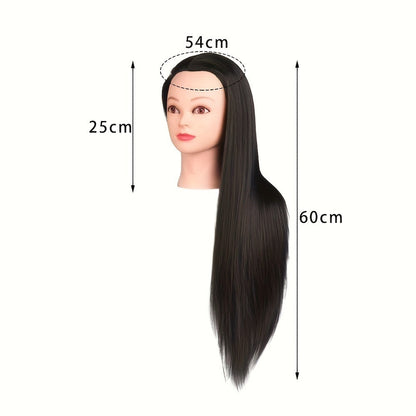 Cosmetology Manikin Head for Hair Styling Braiding Practice – Adult Mannequin Head Real Hair Makeup Display Salon Training Tool for Students