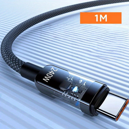240W USB-A to USB-C Fast Charging Cable Digital Display, Super Fast Charger Cord Compatible with iPhone 15 16