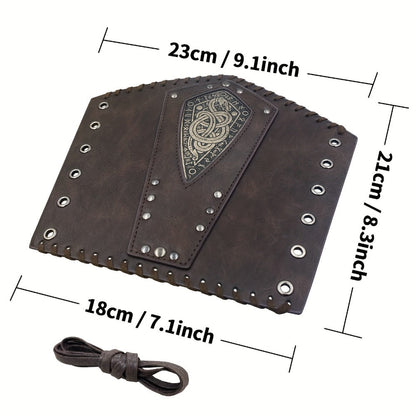 Viking Snake Wrist Guards 2-Pack Medieval Norse Leather Bracers, Nordic Retro Cosplay Props for Halloween LARP Renaissance Faire Costume