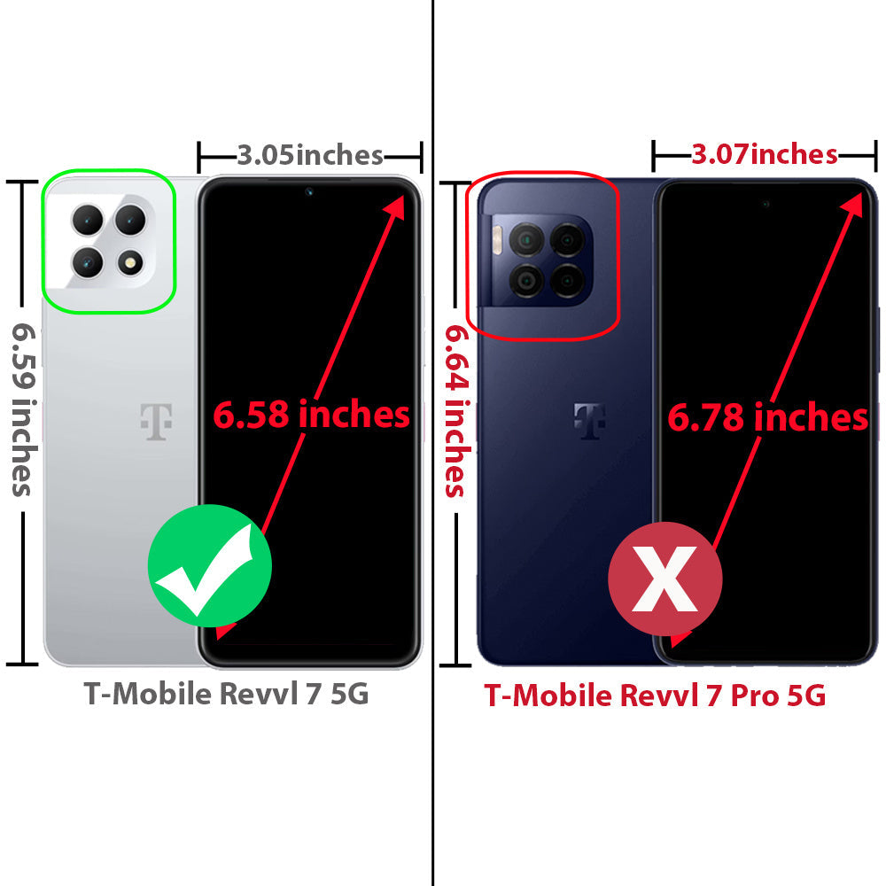 Phone Case Dual-Layer PC and TPU Cover for T-Mobile Revvl 7 5G in Red, Purple, Pink, Black, Gray or Blue
