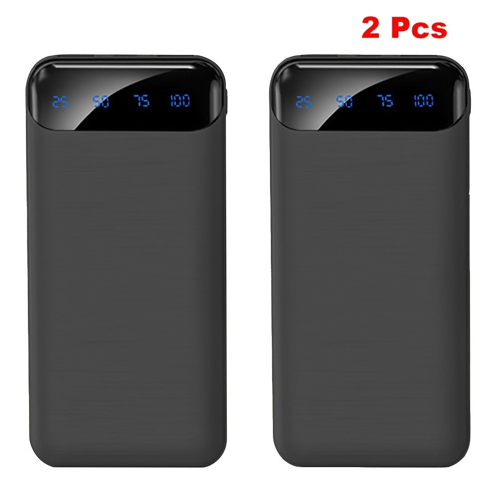 20000mAh Portable Power Bank 2-Pack with LED Display, Fast Charging Type-C & USB for an Everyday Personal Care Routine