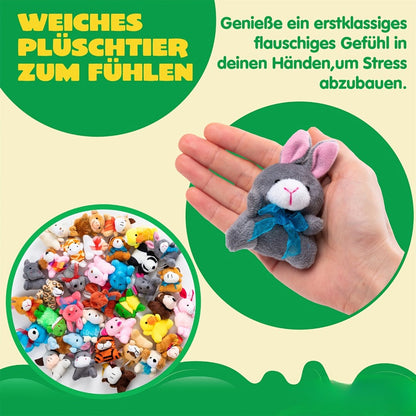 36 Pack Mini Stuffed Animals Bulk, 3 Inch Animal Plush Toys with Keychain 36 Unique Designs