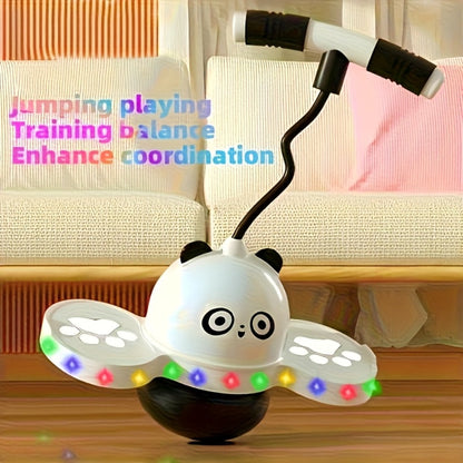 LED Light Up Bouncing Ball for Kids, Colorful Illuminated Balance Toy for Indoor & Outdoor Play, Fun Pink & Interesting Black