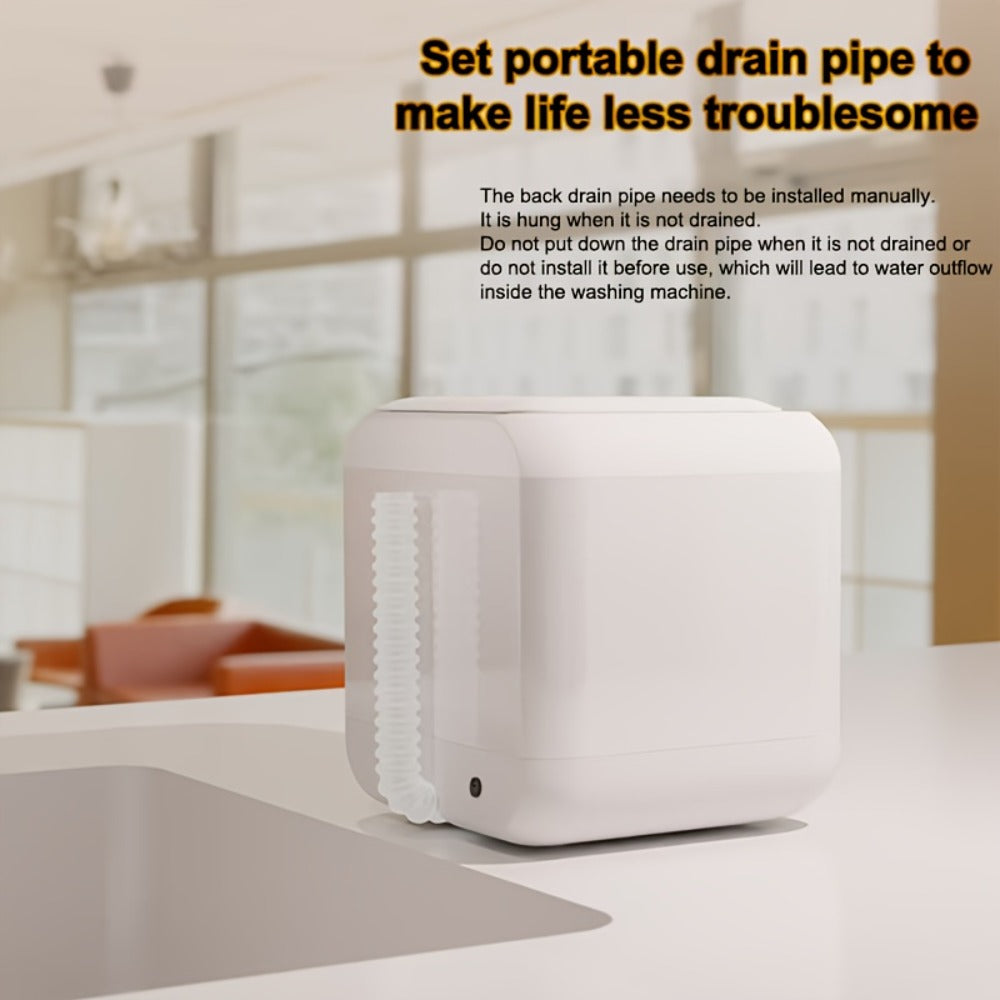 Mini Washing Machine Pure Copper Motor High Torque 4 Washing Modes Portable Washer for Entryways, Bedrooms and Living Spaces