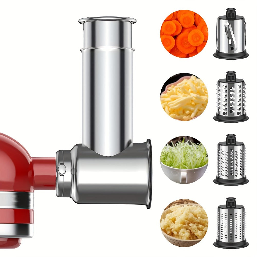 Stainless Steel Slicer Shredder Attachment for Stand Mixers with 4 Blades for Entryways, Bedrooms and Living Spaces