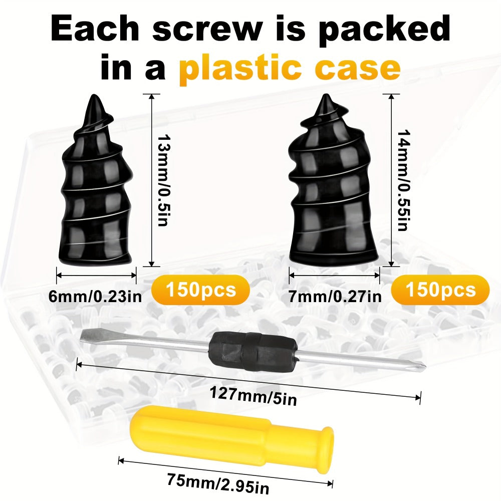 Tire Repair Nails Kit Rubber Screws – Self-Service Vacuum Tire Puncture Repair Set for Car Motorcycle ATV Truck Trailer