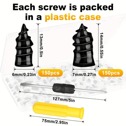 Tire Repair Nails Kit Rubber Screws – Self-Service Vacuum Tire Puncture Repair Set for Car Motorcycle ATV Truck Trailer