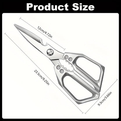 Professional Kitchen Scissors 304 Stainless Steel Shears Multi-Purpose for Meat Bone Herbs Poultry Packaging Chef Daily Use