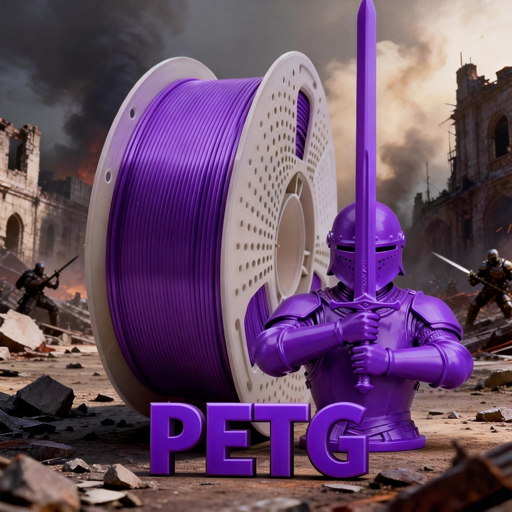 3D Printer Filament PETG 1.75mm 1kg Open-Rim Spool with Nine Solid, Metallic and Transparent Options