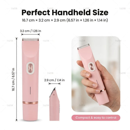 Electric Shaver & Bikini Trimmer for Women Dual Head USB Rechargeable – Multipurpose Face Body Hair Removal for Arms Legs Underarm