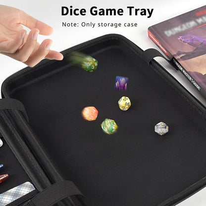 DnD Dice Tray & Storage Box for D&D RPG MTG Tabletop Games – Polyhedral Dice Rolling Tray Organizer Case for Dungeons & Dragons, Pathfinder
