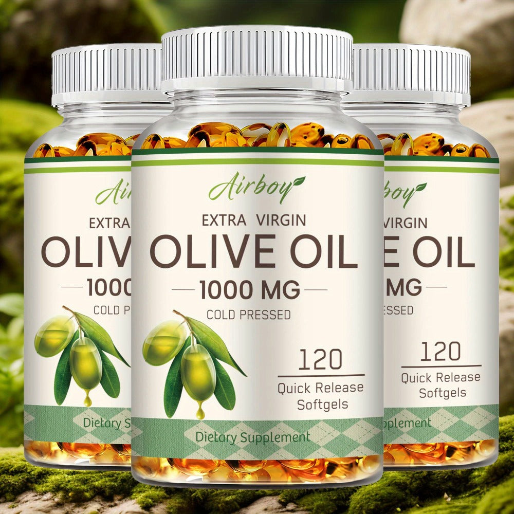 Extra Virgin Olive Oil Capsules 120 Softgels with Omega-9 Omega-6 & Palmitic Acid for Bath Time, Home Spa and Personal Care