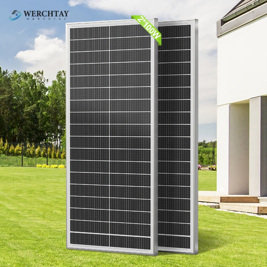 Two-Piece 200W Total Solar Panel Kit with 100W Modules, 18BB Cell Layout and PV Connectors