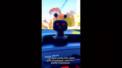 Robot Car Air Freshener USB Rechargeable – AI Expression Display, Auto Spray Synced to Car Start/Stop, 4-Level Fragrance Intensity Control