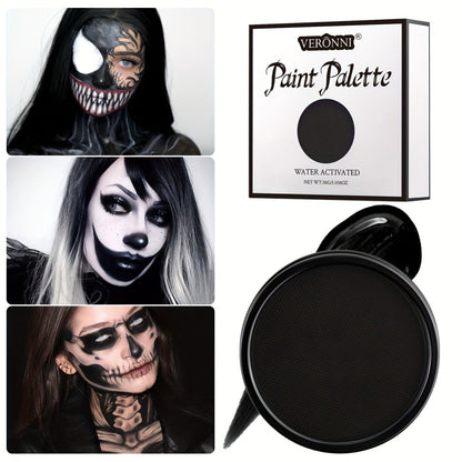 Water Activated Face Paint Kit 6 Colors with 10 Brushes, Water Based Face Body Paint Palette Black White Red