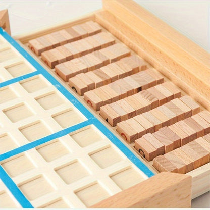 Wooden Sudoku Board Game for Kids & Adults, Logic Brain Teaser Puzzle with Challenge Cards, Number Thinking Educational Family Game