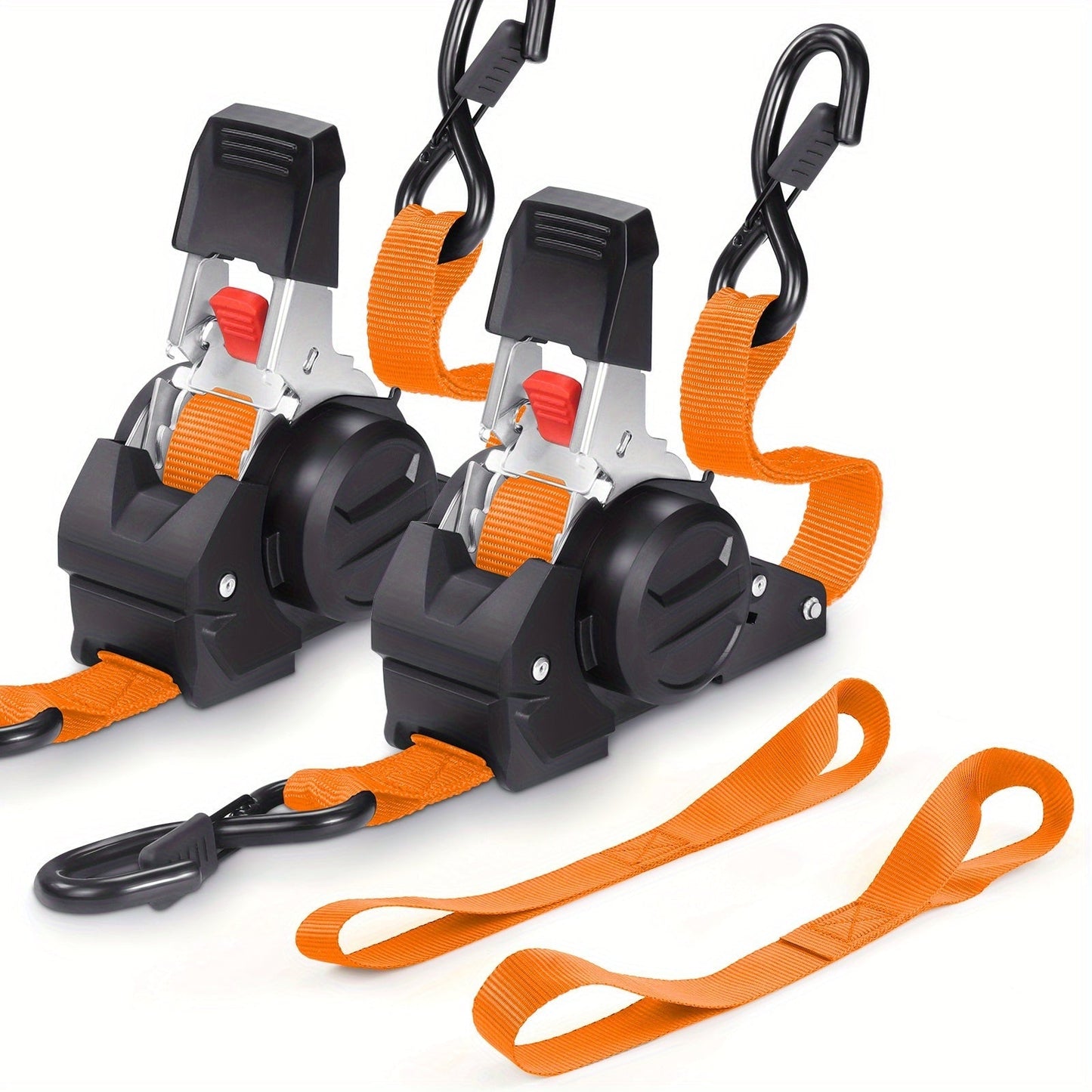 Retractable Ratchet Straps with Extension Strap for Entryways, Bedrooms and Living Spaces, with Listed Configuration