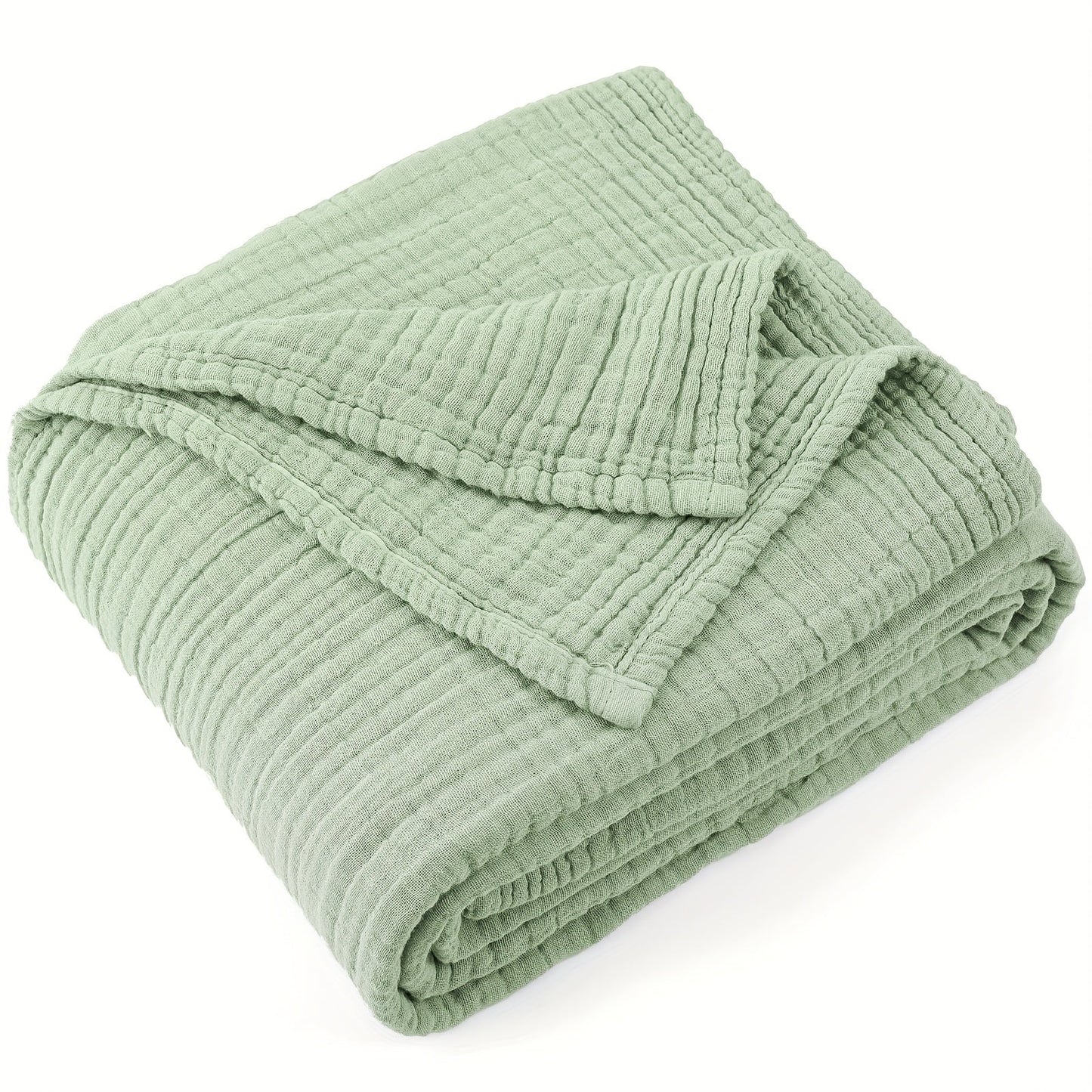 Muslin Blanket 100% Cotton 6-Layer, Breathable Gauze Throw for Couch & Bed, All Season, 13 Colors