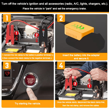 Jump Starter Cable with Adapter for DeWalt 18V 20V DCB Battery 0.98Ft & 6.56Ft Portable Car Emergency Start Kit ABS Housing