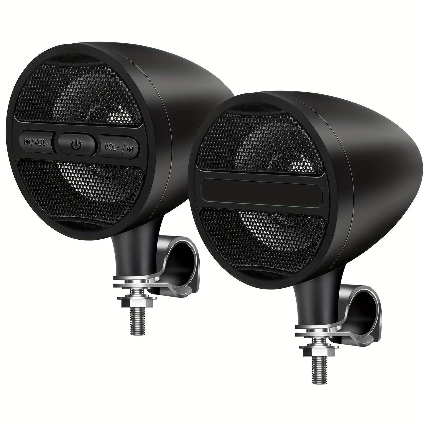 Motorcycle Handlebar Speaker 12V Stereo Audio System with MP3 USB FM Radio Handlebar Mount for Off-Road Dirt Bike ATV Cruiser Waterproof