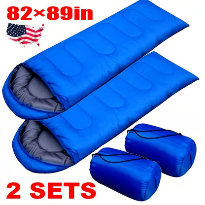 Lightweight 4 Season Sleeping Bag Envelope Design with Drawstring Closure Adjustable Hood Strap Portable Camping Sleep Bag for Backpacking
