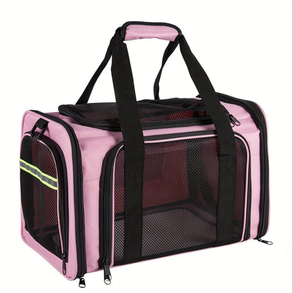Airline Approved Pet Carrier Soft Sided – TSA Compliant, Collapsible Travel Bag for Small Medium Cats & Dogs Under 15 lbs, Breathable Mesh