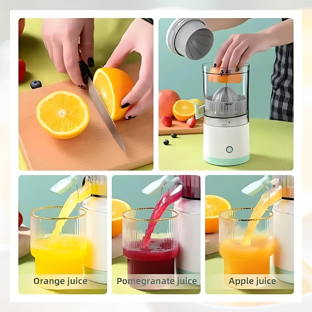 Rechargeable USB Electric Citrus Juicer Portable Citrus Press for Oranges Lemons Grapefruit Kiwi Removable Parts Pulp Separation Compact