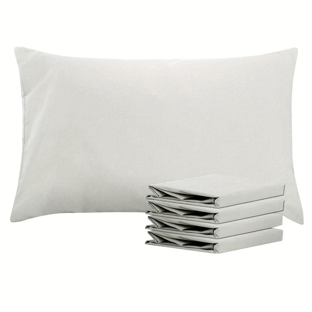 Pillowcases 4 Pack Queen 20x30 – Brushed Microfiber Soft Wrinkle-Free Fade-Resistant Envelope Closure Solid Color 32 Colors