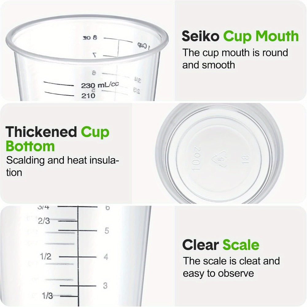 Plastic Measuring Cups with Wooden Sticks 100 Sets Clear Graduated Mixing Cups oz/ml/cc for Resin