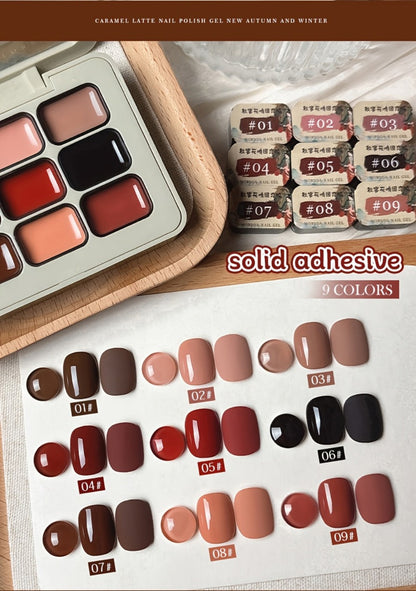 Gel Nail Polish MORDDA 9-Color Autumn Harvest Set with Solid Shades and Included LED Curing Pen for Nail Art